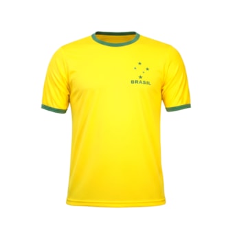 Camisa Brasil Uniforme 1 Torcedor Estrela Amarelo - Masculino