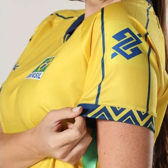 Camisa Brasil Vôlei Volt 2025 Jogo 1 Amarela - Feminina