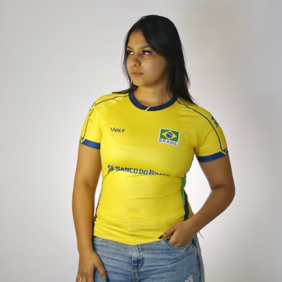 Camisa Brasil Vôlei Volt 2025 Jogo 1 Amarela - Feminina