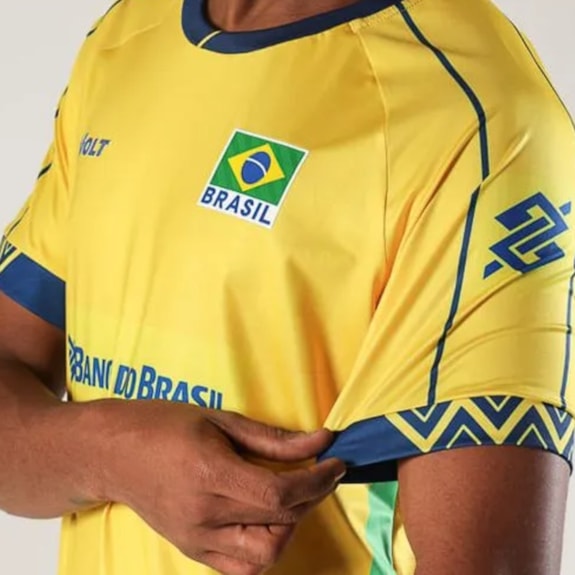 Camisa Brasil Vôlei Volt 2025 Jogo 1 Amarela - Masculino