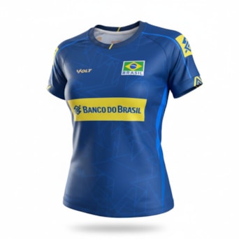 Camisa Brasil Vôlei Volt 2025 Jogo 2 Azul - Feminina