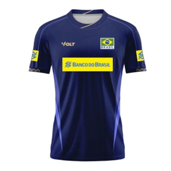 Camisa Brasil Vôlei Volt 2025 Jogo 2 Azul - Masculino