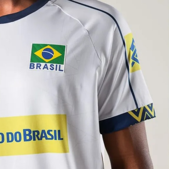 Camisa Brasil Vôlei Volt 2025 Jogo 3 Branca - Masculino