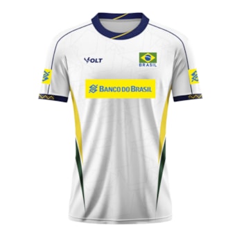 Camisa Brasil Vôlei Volt 2025 Jogo 3 Branca - Masculino