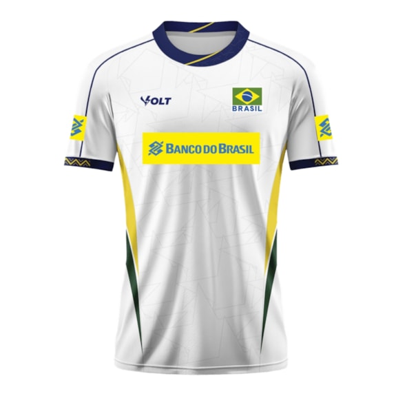 Camisa Brasil Vôlei Volt 2025 Jogo 3 Branca - Masculino