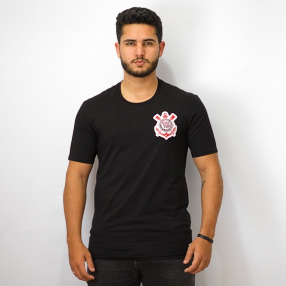 Camisa Corinthians Algodão Símbolo Bordado - Masculino