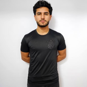 Camisa Corinthians All Black Bordado - Masculino