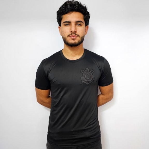 Camisa Corinthians All Black Bordado - Masculino