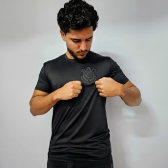 Camisa Corinthians All Black Bordado - Masculino