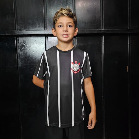 Camisa Corinthians Alvinegro Listrada - Infantil