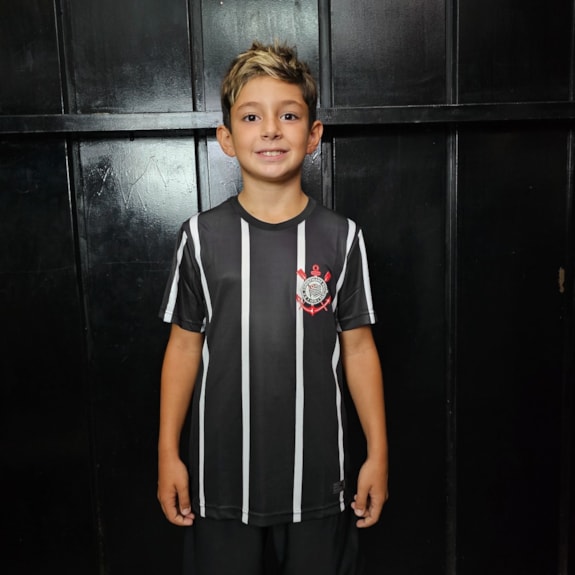 Camisa Corinthians Alvinegro Listrada - Infantil