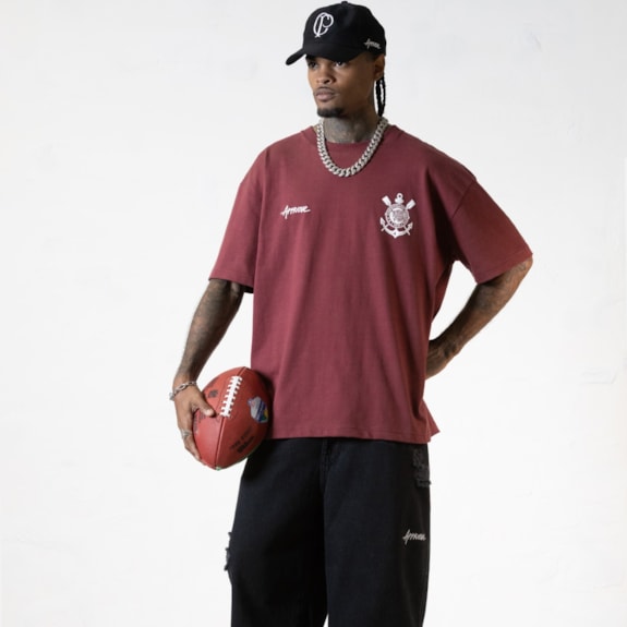 Camisa Corinthians Approve Trillab NFL Oversized Grená - Masculino
