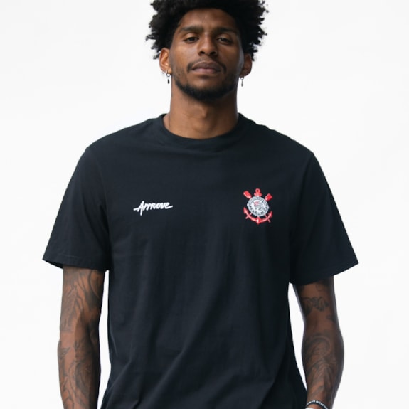 Camisa Corinthians CP Bold Approve Preto - Masculino