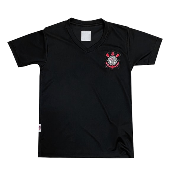 Camisa Corinthians Decote V Bordado - Infantil
