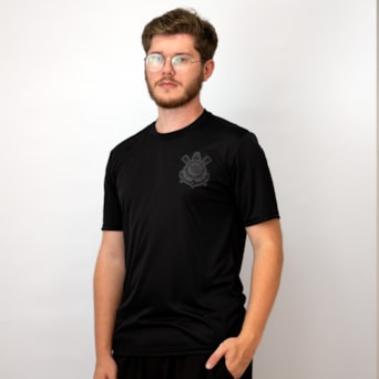 Camisa Corinthians Dry Black Bordado - Masculino