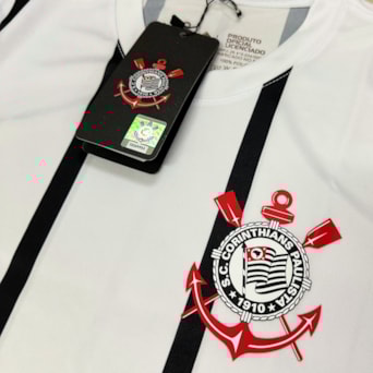 Camisa Corinthians Fitness Listrada Branca - Infantil