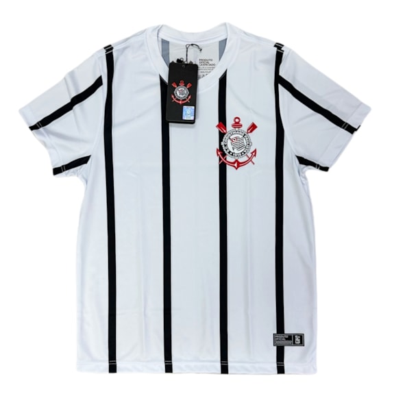 Camisa Corinthians Fitness Listrada Branca - Infantil