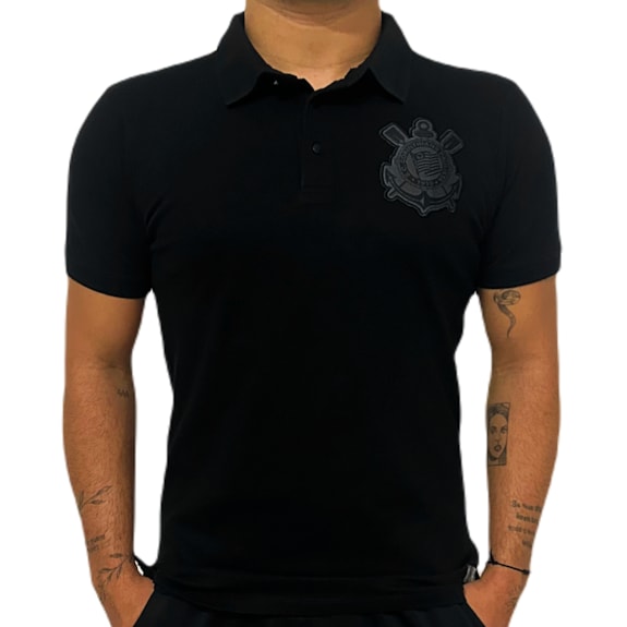 Camisa Corinthians Polo All Black - Masculino