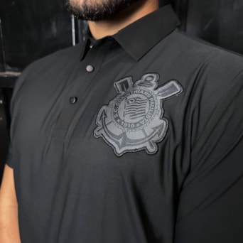 Camisa Corinthians Polo All Black Poliamida - Masculino