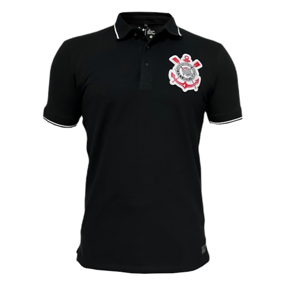 Camisa Corinthians Polo Basic Preta - Masculino