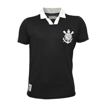 Camisa Corinthians Polo Block Preta - Masculino
