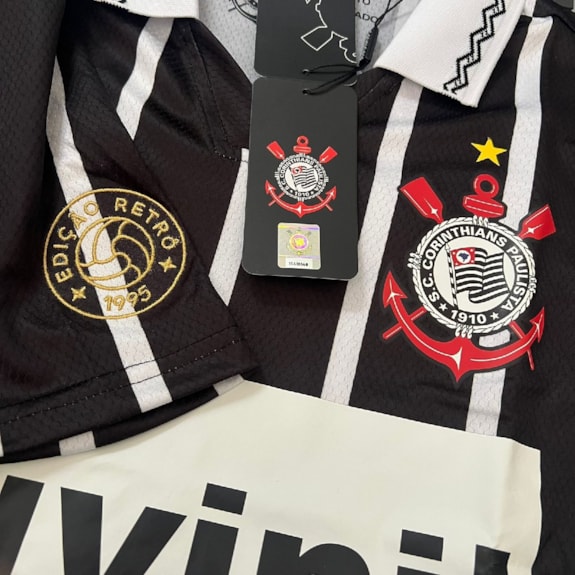 Camisa Corinthians Polo Retrô 1995 Suvinil Listrada - Masculino