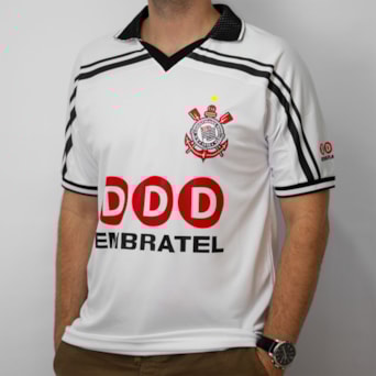 Camisa Corinthians Polo Retrô 1998 Bi Campeão Brasileiro - Masculino