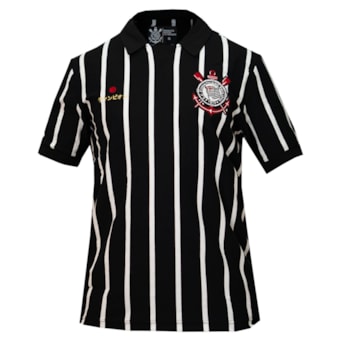 Camisa Corinthians Polo Símbolo Bordado Japão Listrado - Masculino