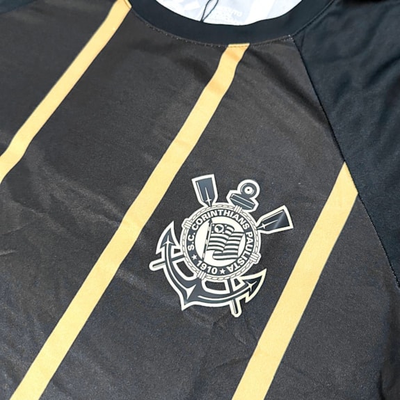Camisa Corinthians Raglan Gold Listrada - Infantil