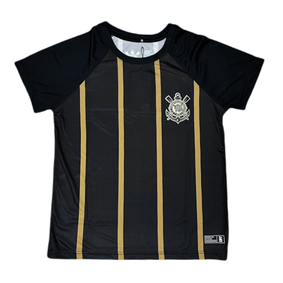 Camisa Corinthians Raglan Gold Listrada - Infantil