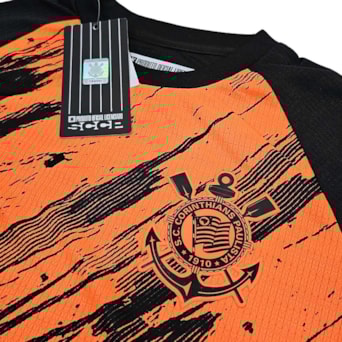 Camisa Corinthians Rajados Laranja - Infantil