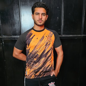 Camisa Corinthians Rajados Laranja - Masculino