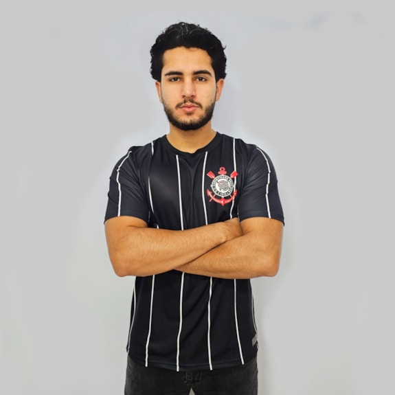 Camisa Corinthians Recorte Lateral Listras - Masculino