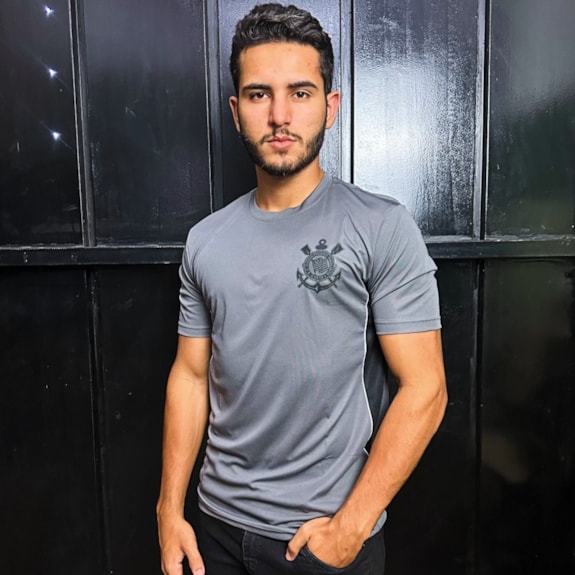 Camisa Corinthians Recortes Chumbo - Masculino