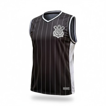 Camisa Corinthians Regata Recortes Bordado - Masculino
