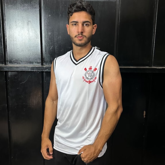 Camisa Corinthians Regata SCCP Branca Coimbra - Masculino