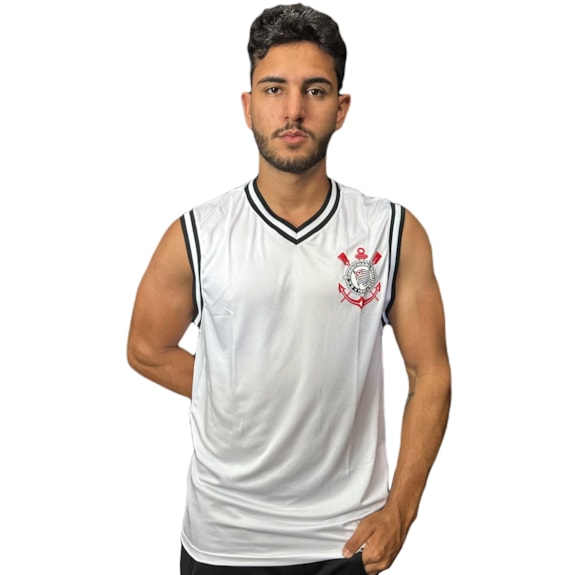 Camisa Corinthians Regata SCCP Branca Coimbra - Masculino