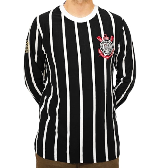 Camisa Corinthians Retrô Democracia 1982 Manga Longa - Masculino