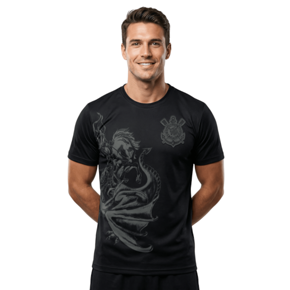Camisa Corinthians São Jorge Preta - Masculino