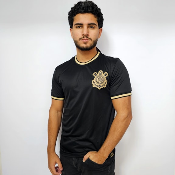 Camisa Corinthians Símbolo Gold Bordado - Masculino