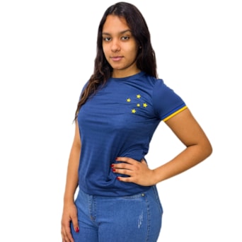 Camisa Cruzeiro Baby Look Artilheiro Celeste - Feminina