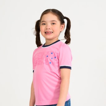 Camisa Cruzeiro Basic Copas Rosa - Infantil