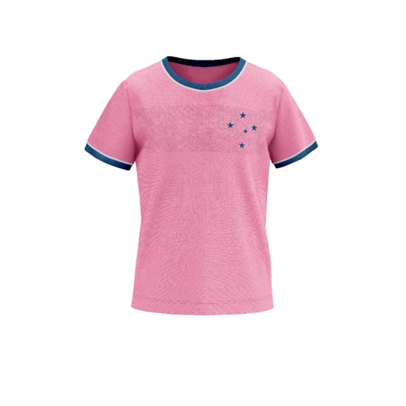 Camisa Cruzeiro Basic Copas Rosa - Infantil