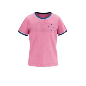 Camisa Cruzeiro Basic Copas Rosa - Infantil