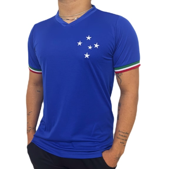 Camisa Cruzeiro Retrô Edição Especial Palestra Itália Azul - Masculino