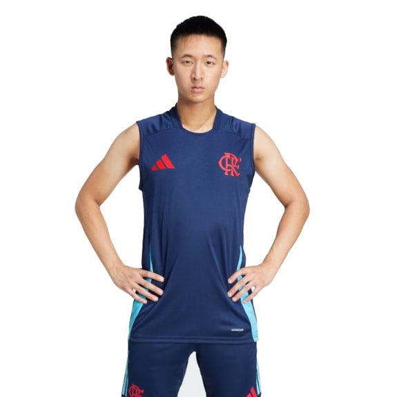 Camisa Flamengo Adidas 2024 Regata Treino Azul - Masculino