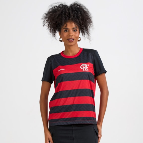 Camisa Flamengo Baby Look Principia Rubro Negro - Feminino