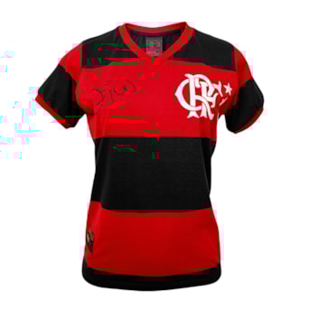 Camisa Flamengo Baby Look Retrô Zico Libertadores 1981 - Feminina