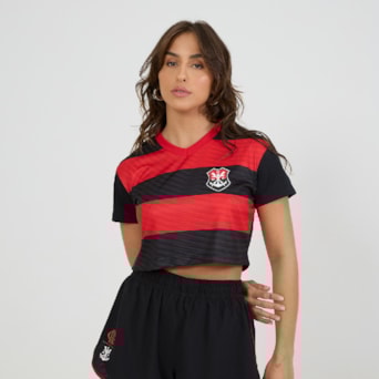 Camisa Flamengo Cropped Movimentar - Feminino