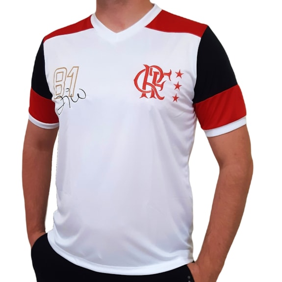 Camisa Flamengo Retro Mundial 1981 Zico Branca - Masculino